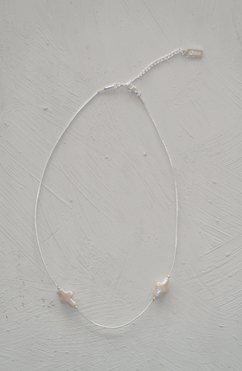 Joiana Jewelry Cross Chain Necklace, Alternate, color, White Silver