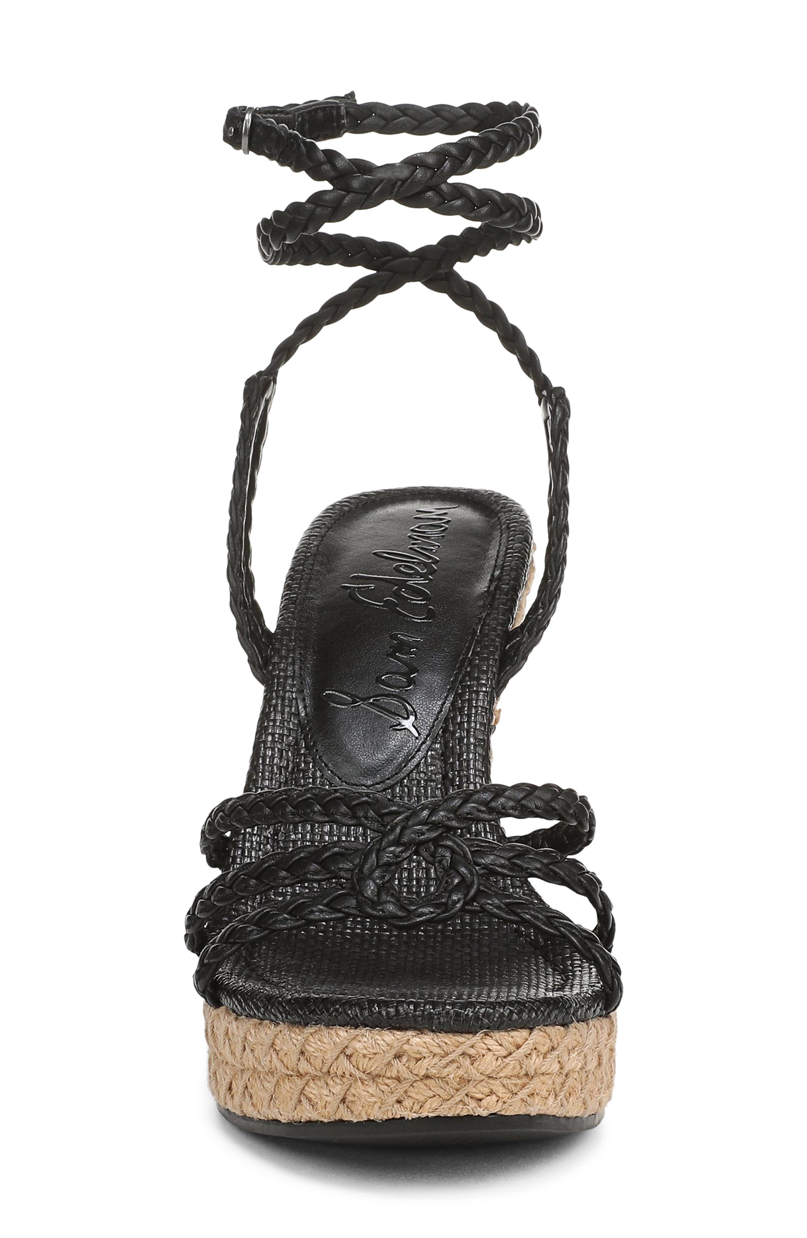 Sam Edelman Mindie Espadrille Ankle Strap Platform Wedge Sandal, Alternate, color, Black