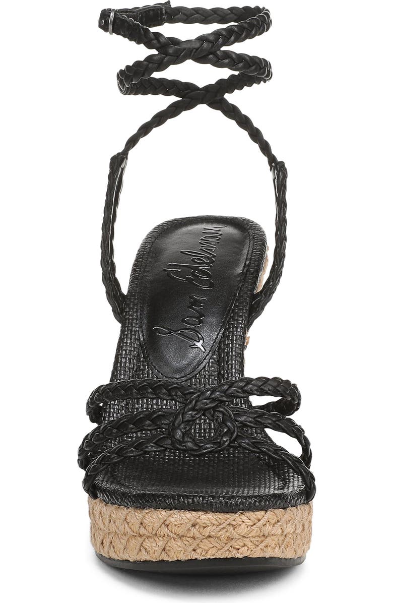 Sam Edelman Mindie Espadrille Ankle Strap Platform Wedge Sandal, Alternate, color, Black