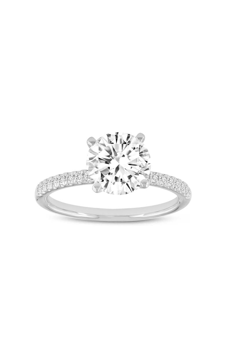 LuvMyJewelry Samara 14K White Gold Round Lab Grown Diamond Classic Engagement Ring - 2.2 ctw, Main, color, 14K White Gold