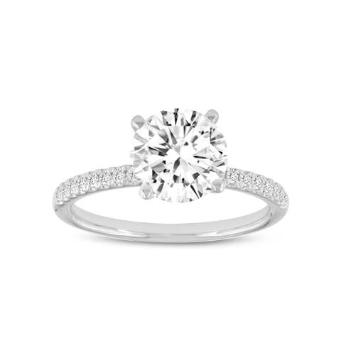 Samara 14K White Gold Round Lab Grown Diamond Classic Engagement Ring - 2.2 ctw