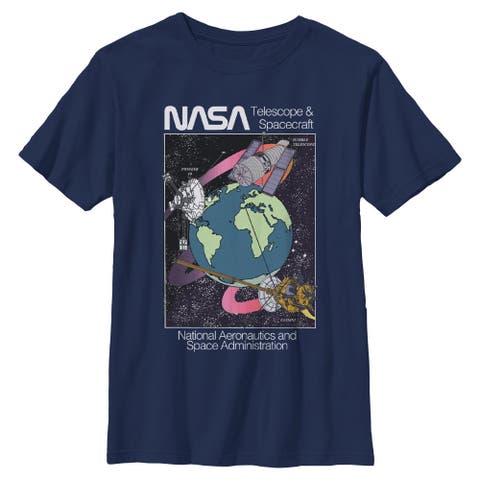 Boy's NASA Telescope and Spacecraft  Graphic T-Shirt