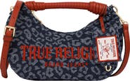 USPA ACCESSORIES Leopard Print Denim Shoulder Bag