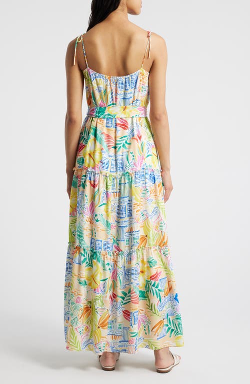 Julia Jordan Mixed Print Tiered Maxi Dress In Multi