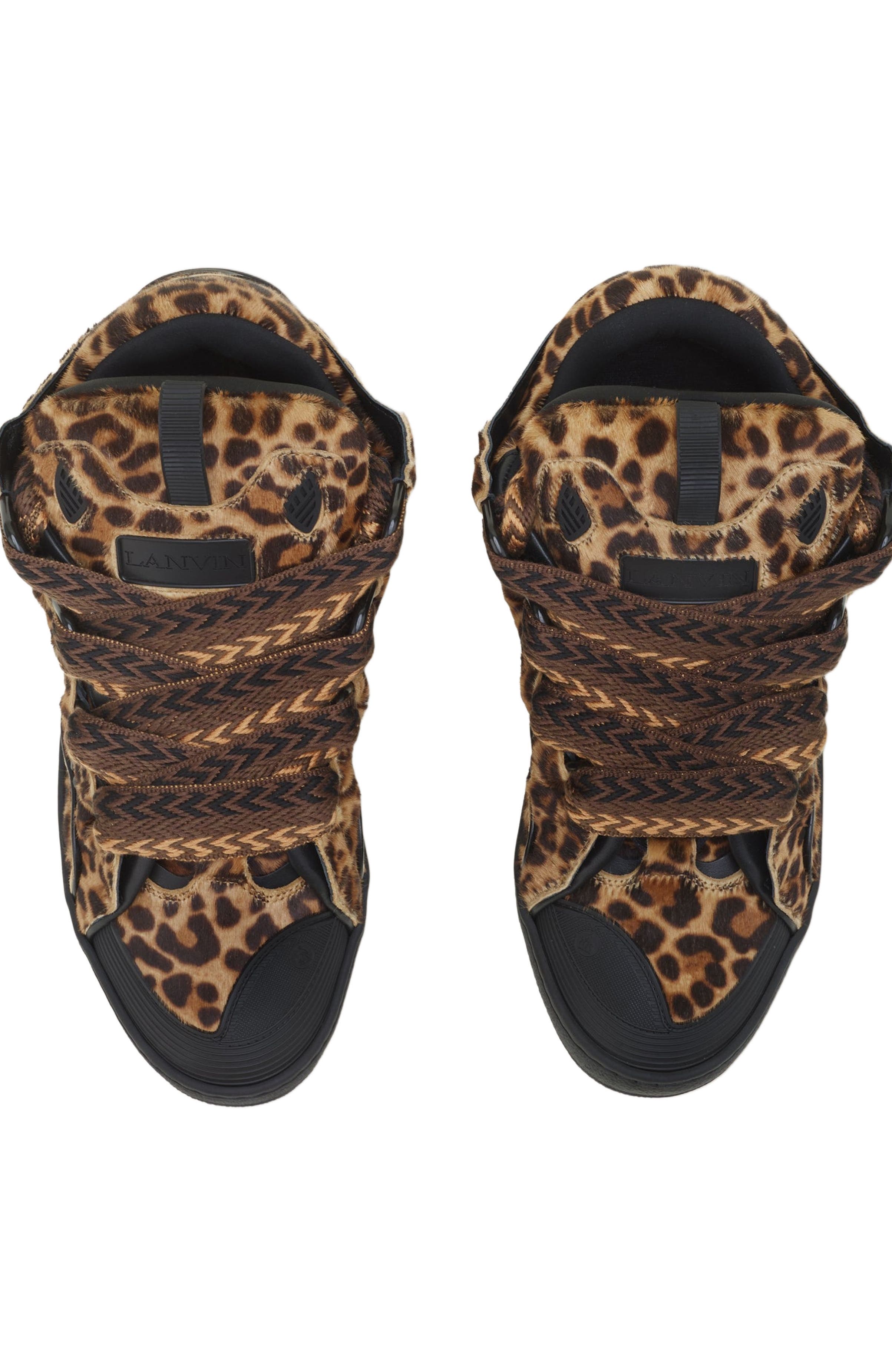 Lanvin Curb Sneakers In Pony, Alternate, color, Beige/Black