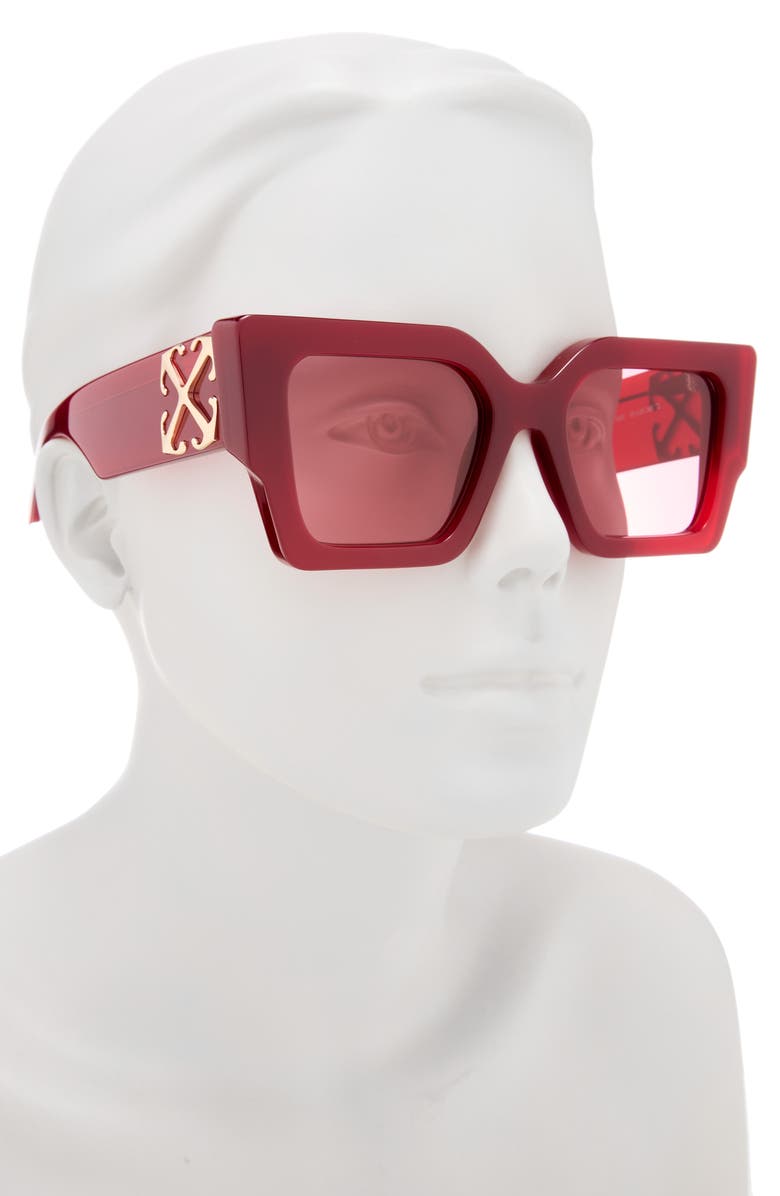 Off-White Catalina 55mm Square Sunglasses, Alternate, color, Burgundy Burgundy