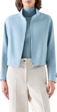 Akris punto Wool Blend Zip Blouson Jacket
