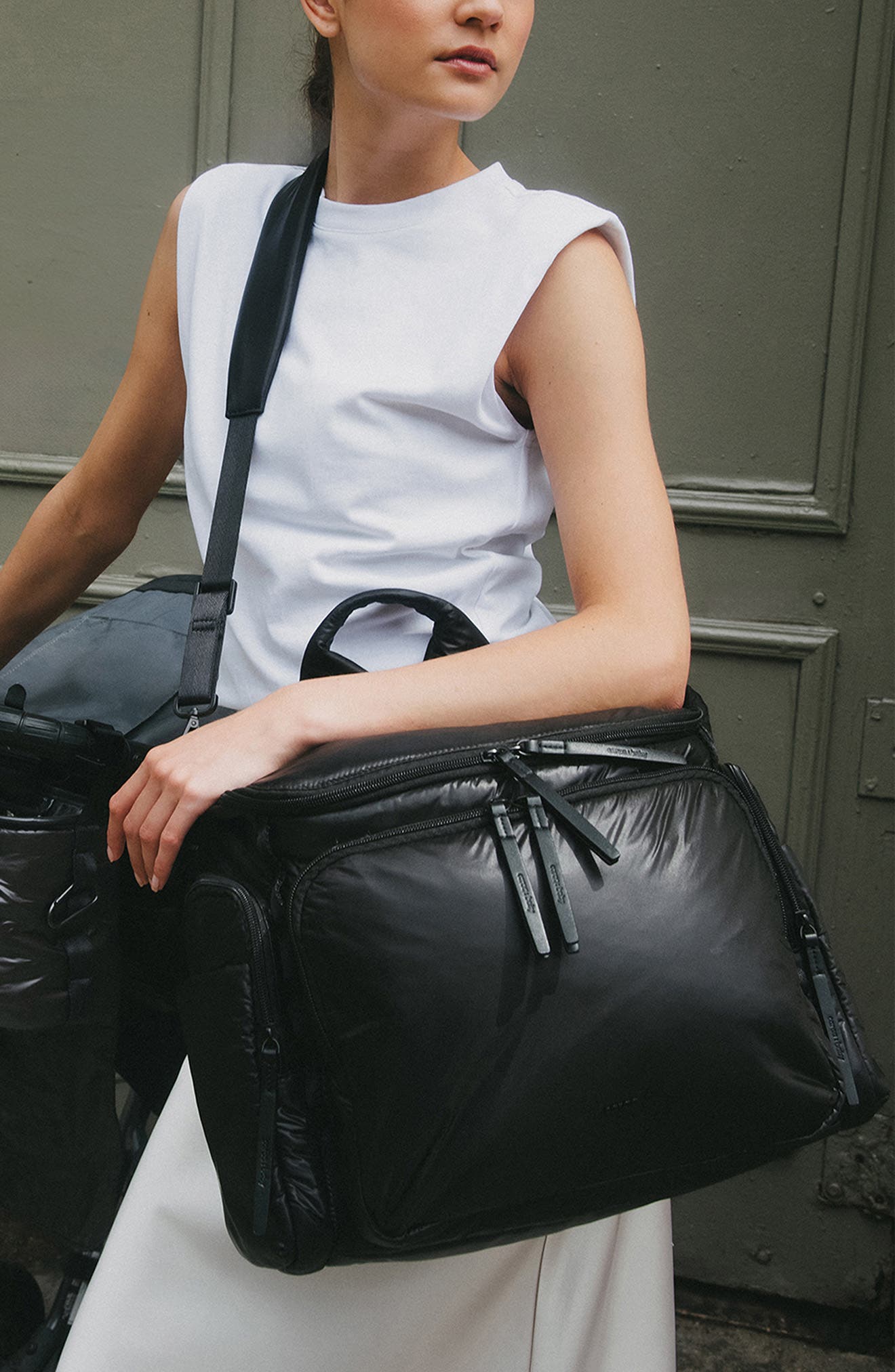 Caraa Large Baby Bag Diaper Bag, Alternate, color, Black