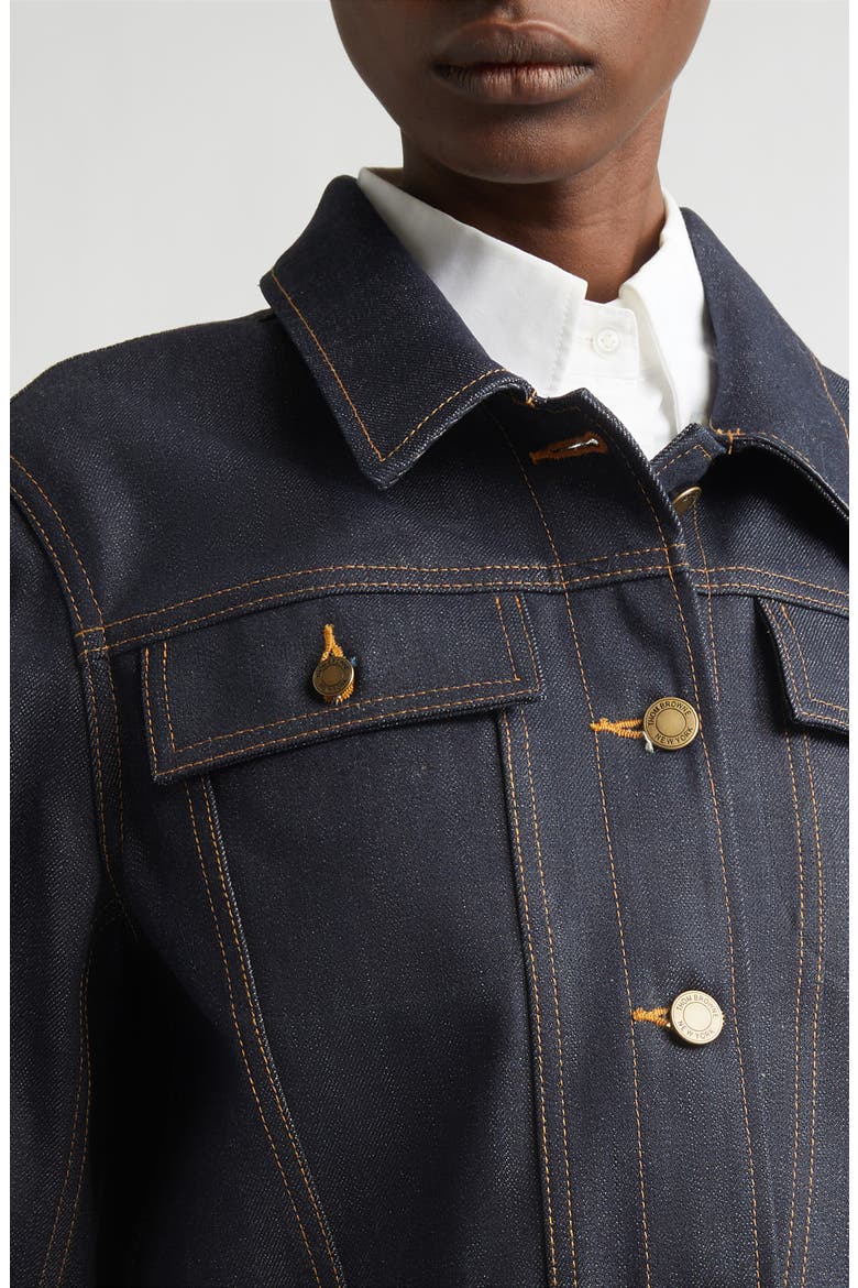 Shrunken Denim Jacket, Alternate, color, NAVY