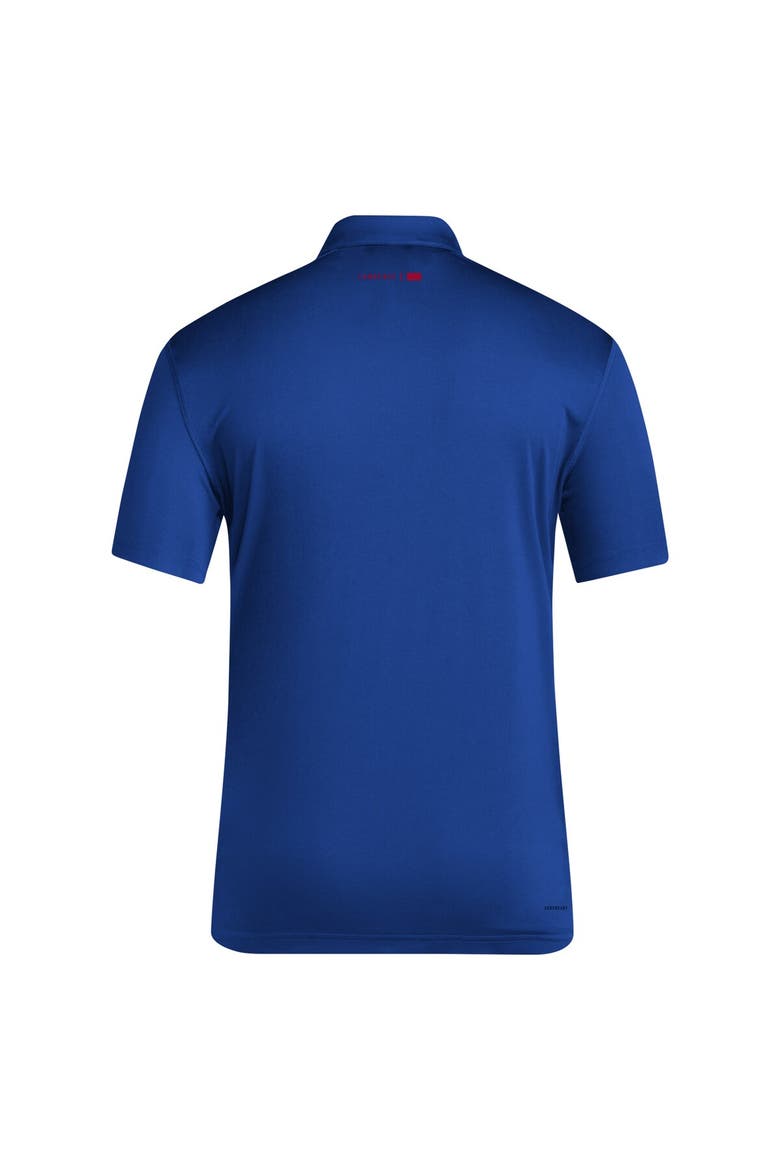 Men's adidas Royal Kansas Jayhawks 2024 Coaches AEROREADY Polo, Alternate, color, Royal