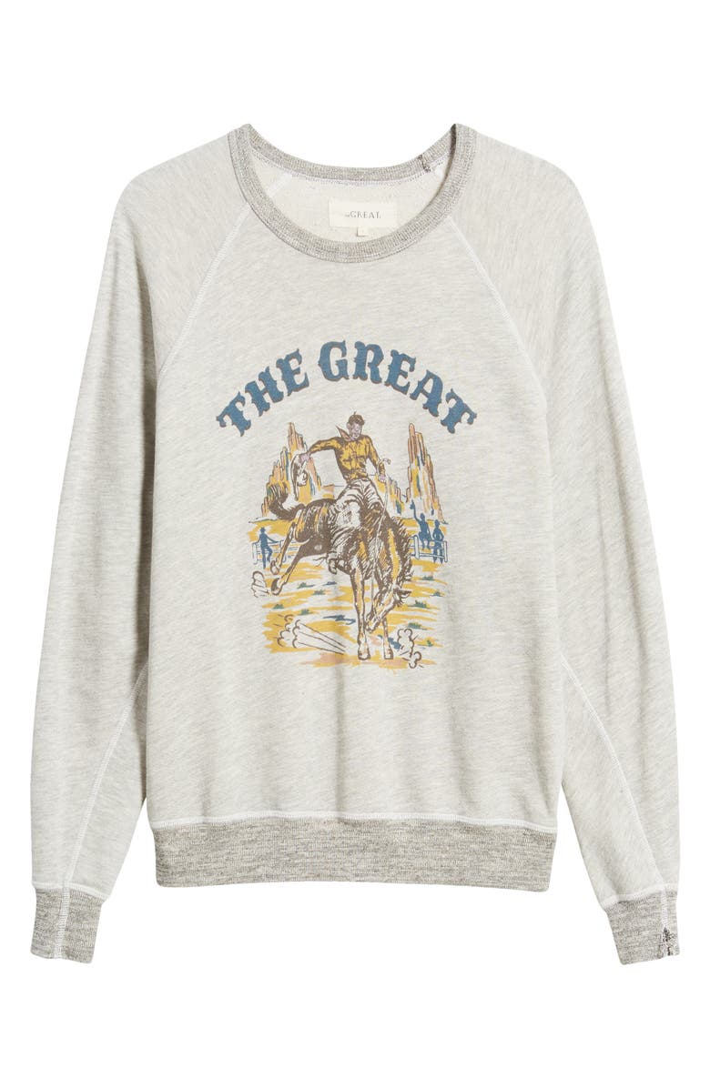 THE GREAT. The College Rodeo Cotton Graphic Sweatshirt, Alternate, color, 