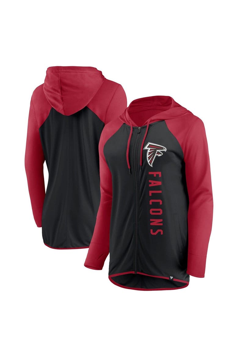 Women's Fanatics Branded Black/Red Atlanta Falcons Forever Fan Full-Zip Hoodie, Main, color, Black