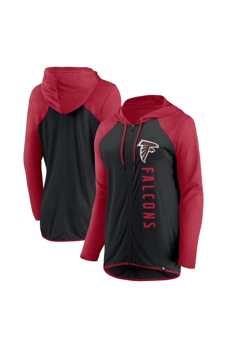 FANATICS Women's Fanatics Branded Black/Red Atlanta Falcons Forever Fan Full-Zip Hoodie, Main, color, Black