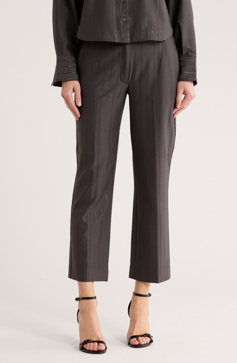 Derek Lam 10 Crosby Reagan Sequin Stripe Pants, Main, color, Charcoal
