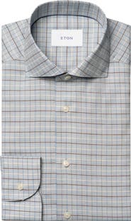 Eton Slim Fit Check Flannel Dress Shirt