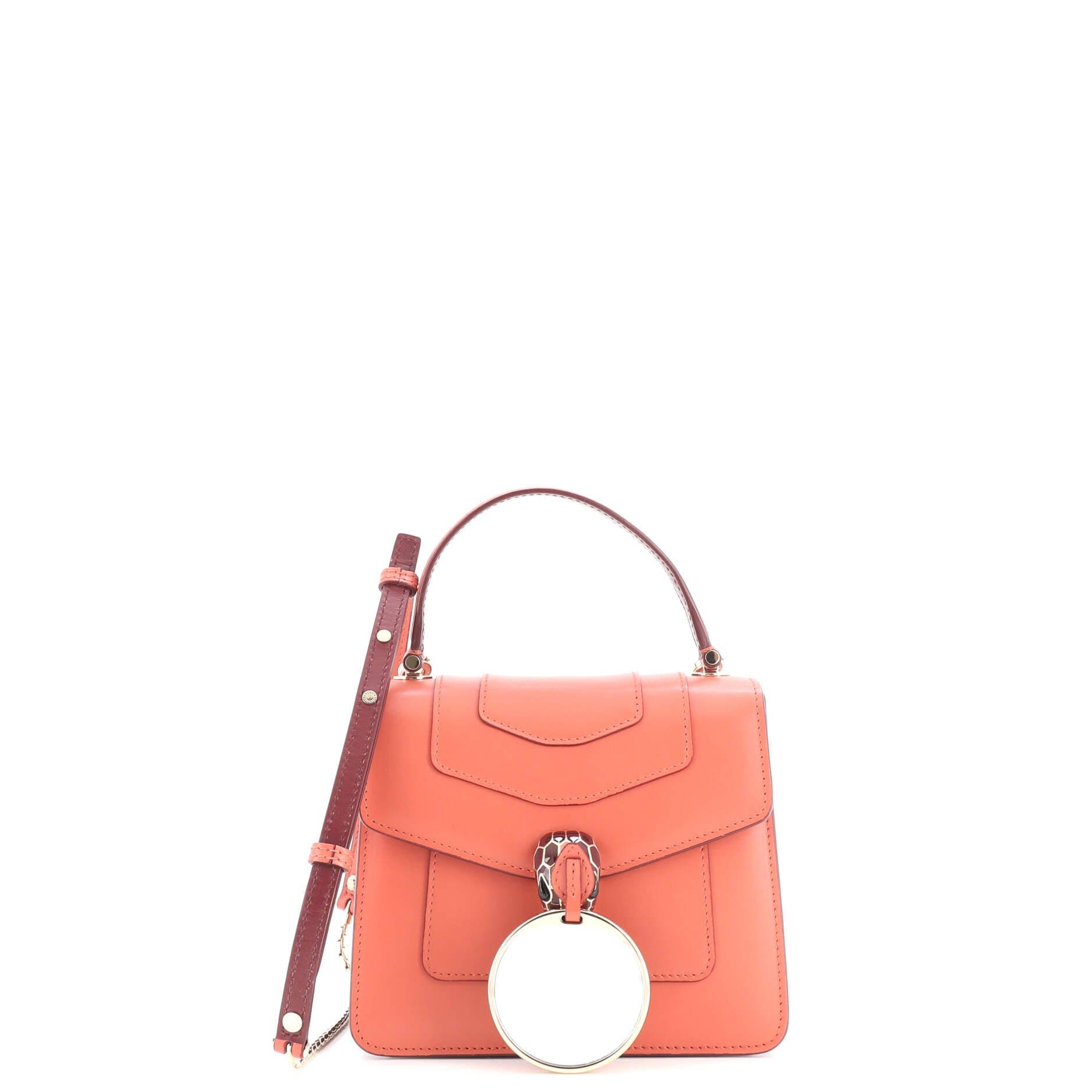 Serpenti Forever Top Handle Bag Leather Small, Alternate, color, Pink