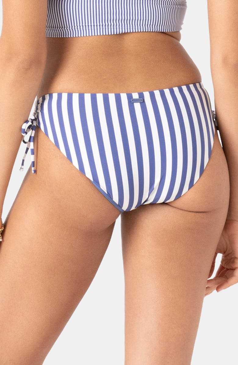 Roxy Stripe Out Side Tie Bikini Bottoms, Alternate, color, Bijou Blue