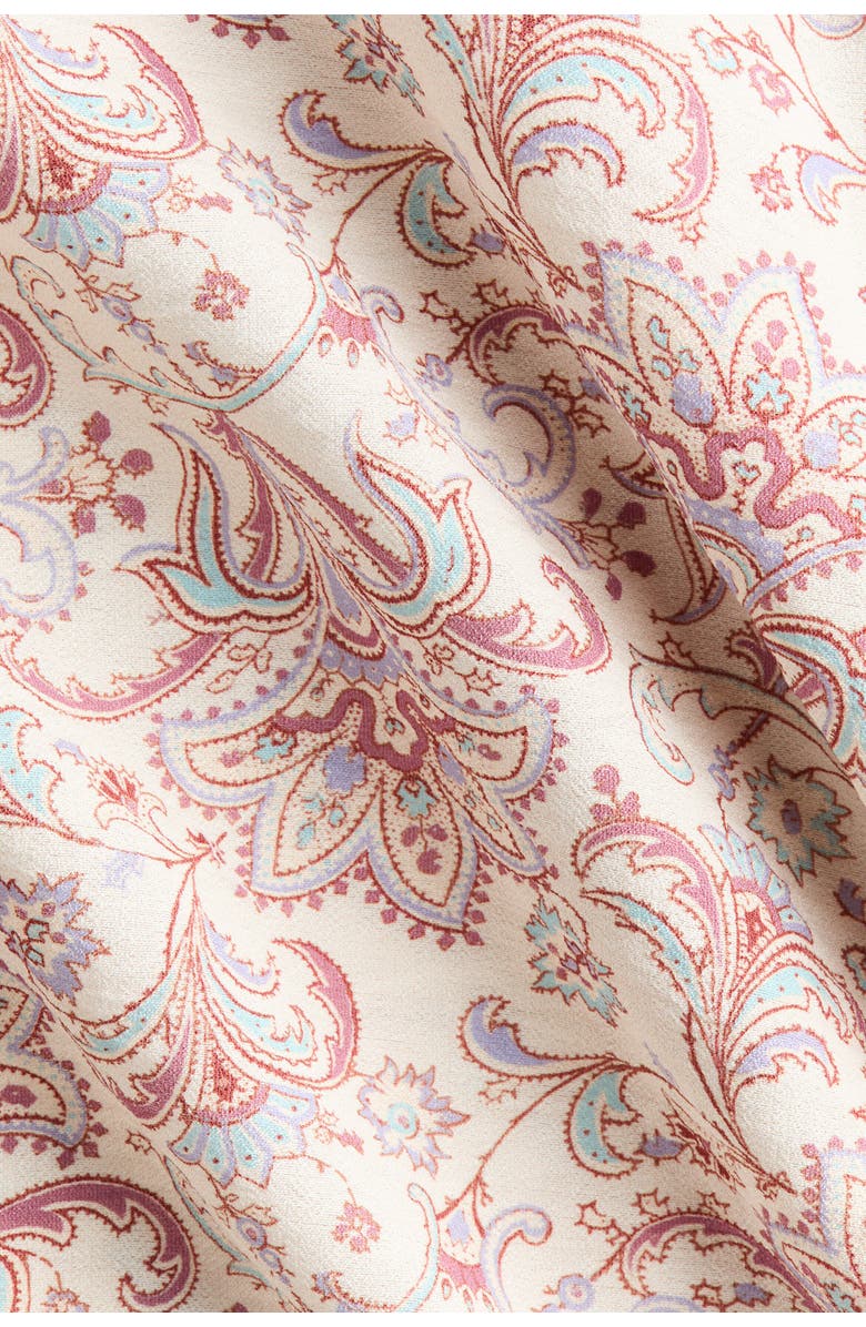 H&M Ruffled Crêpe Dress, Alternate, color, Light Beige/Paisley
