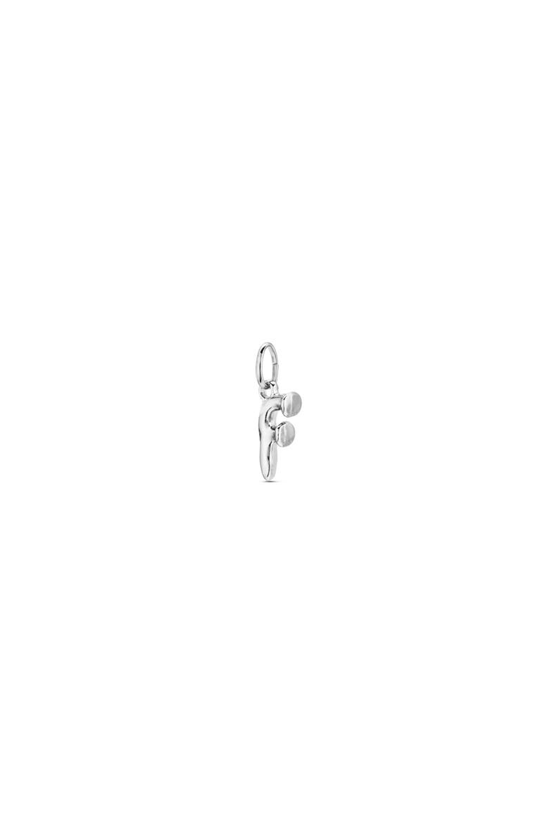Sterling Silver-Plated Letter F Charm, Alternate, color, Silver