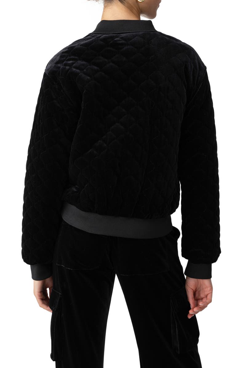 Sanctuary Mona Quilted Velvet Bomber Jacket, Alternate, color, 