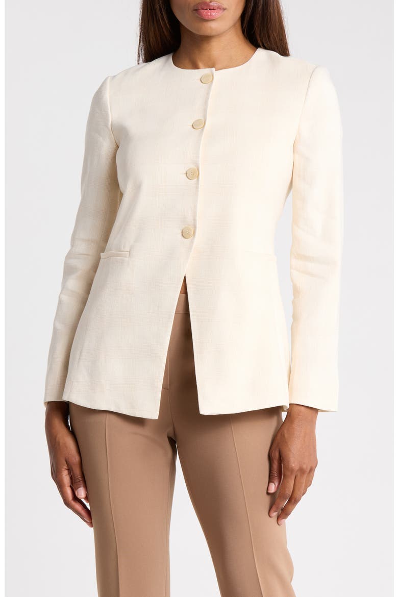Modern Check Jacket, Main, color, BEIGE MULTI