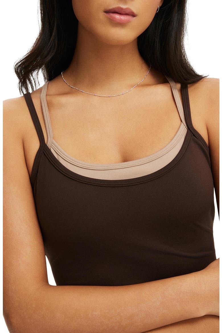 Women's Active Ultra Soft Contrast Layer Tank, Alternate, color, French Roast Latte
