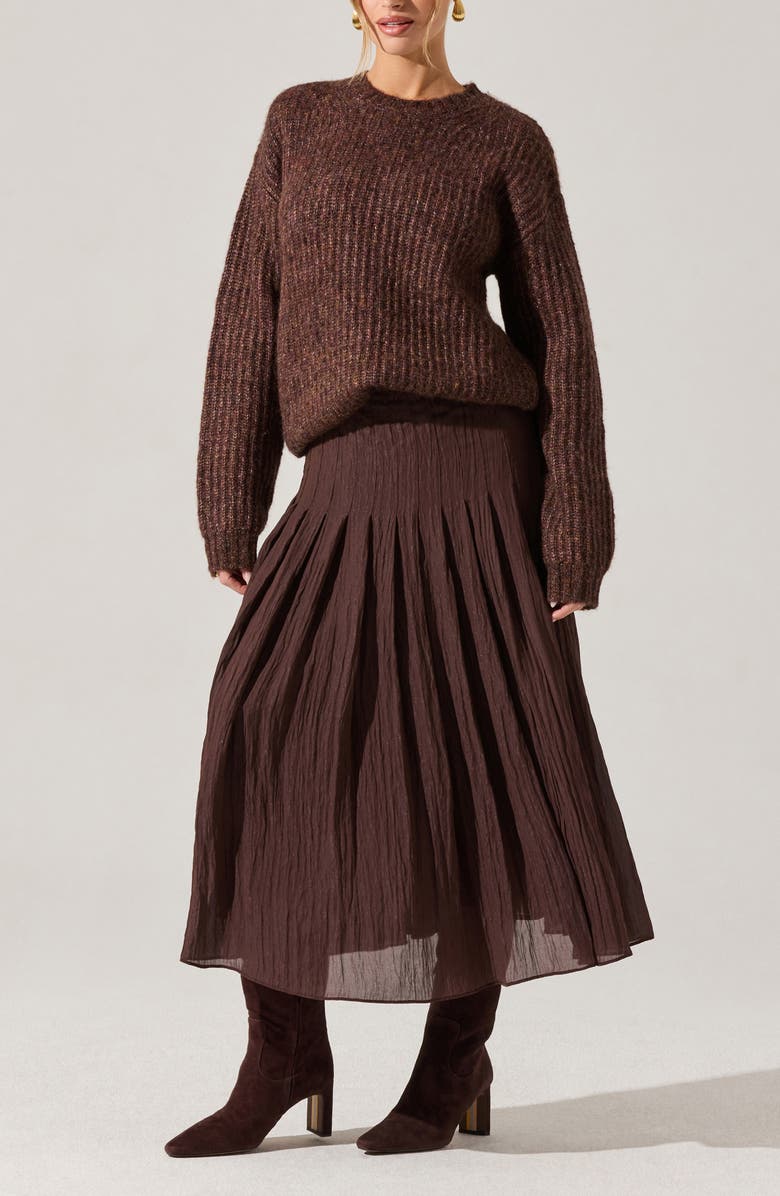 ASTR the Label Archer Crewneck Sweater, Alternate, color, Brown Multi