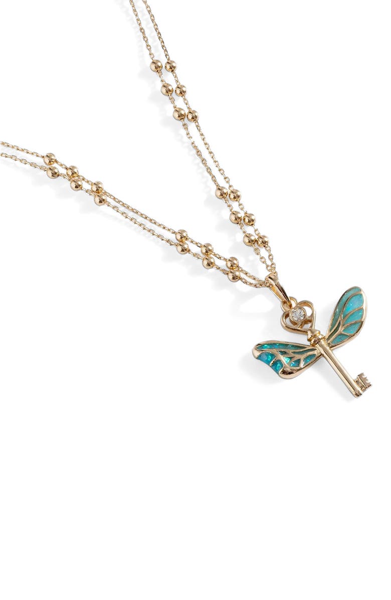 Alex and Ani Harry Potter Flying Keys Adjustable Necklace, Alternate, color, Blue Green