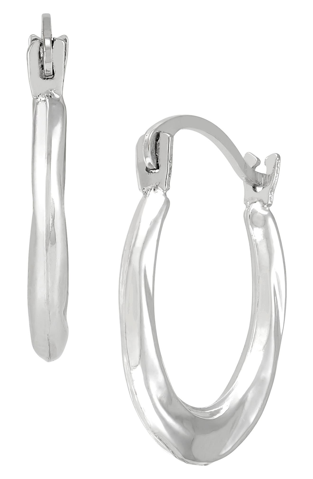 Frankie & Zoe 10K White Gold Tiny Huggie Hoop Earrings