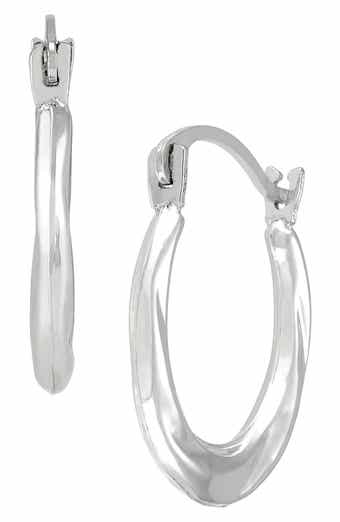 Frankie & Zoe 10K White Gold Tiny Huggie Hoop Earrings
