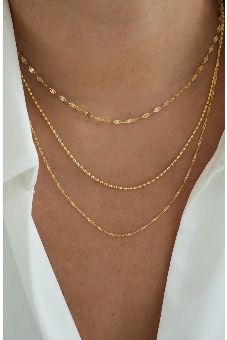 Multistrand 18K Gold Plate Sterling Silver Layered Necklace, Alternate, color, GOLD