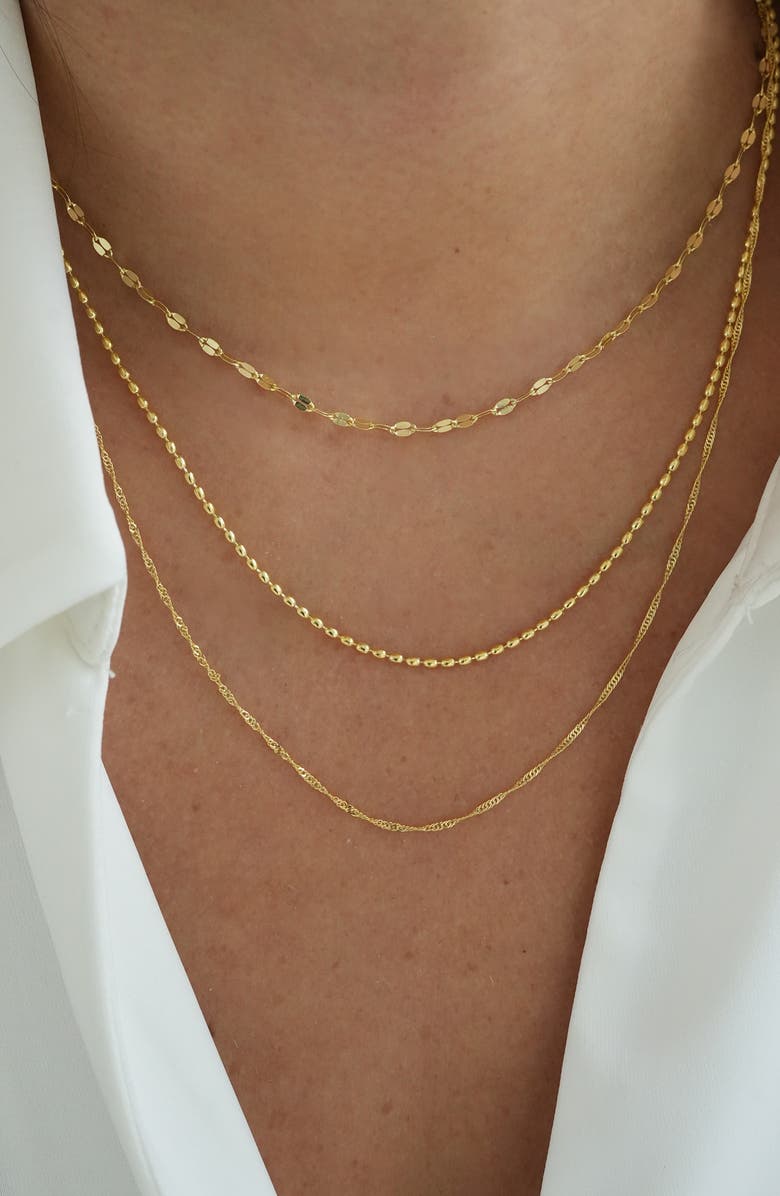 Argento Vivo Sterling Silver Multistrand 18K Gold Plate Sterling Silver Layered Necklace, Alternate, color, Gold