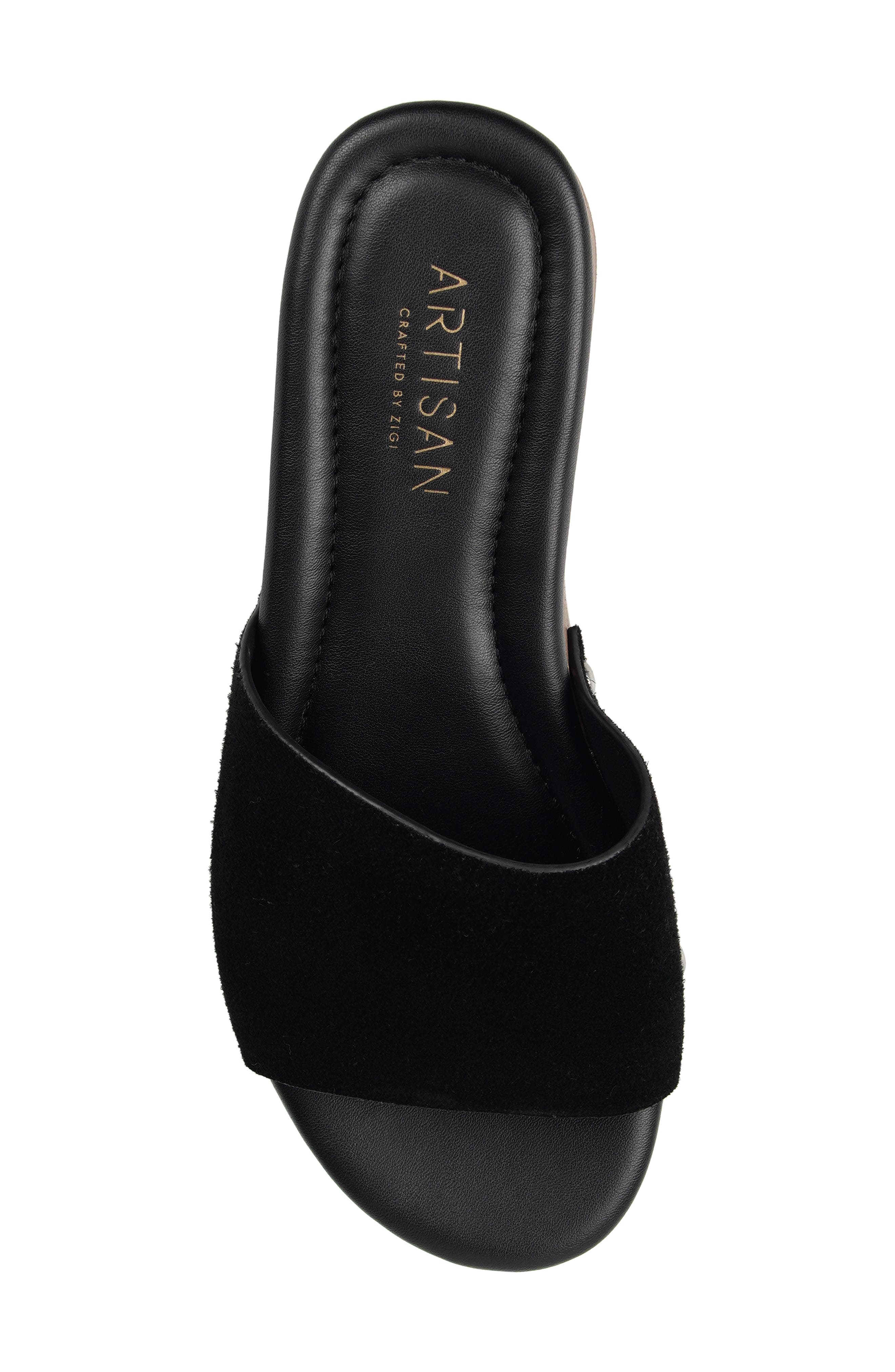 Fabia Slide Sandal, Alternate, color, BLACK SUEDE
