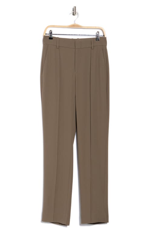 Vince High Waist Pleated Pants In Brown