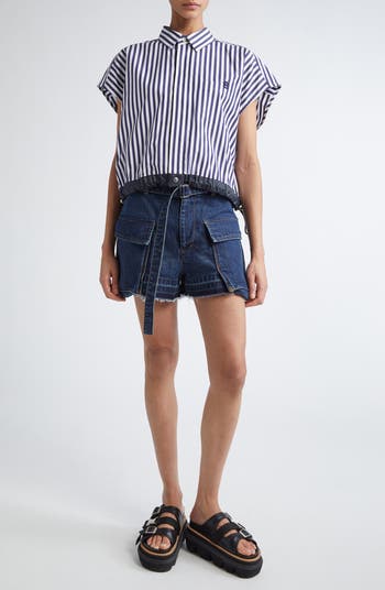 ■sacai■サカイ■Thomas Mason Paneled Mixed Media T-Shirt■ Sacai x Thomas Mason Paneled Mixed Media T-Shirt | Nordstrom