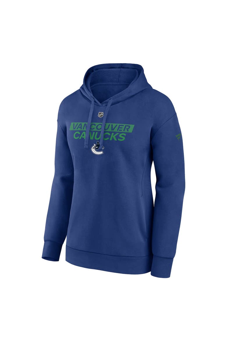 Women's Fanatics  Blue Vancouver Canucks Authentic Pro Core Primary Fleece Pullover Hoodie, Alternate, color, Blue