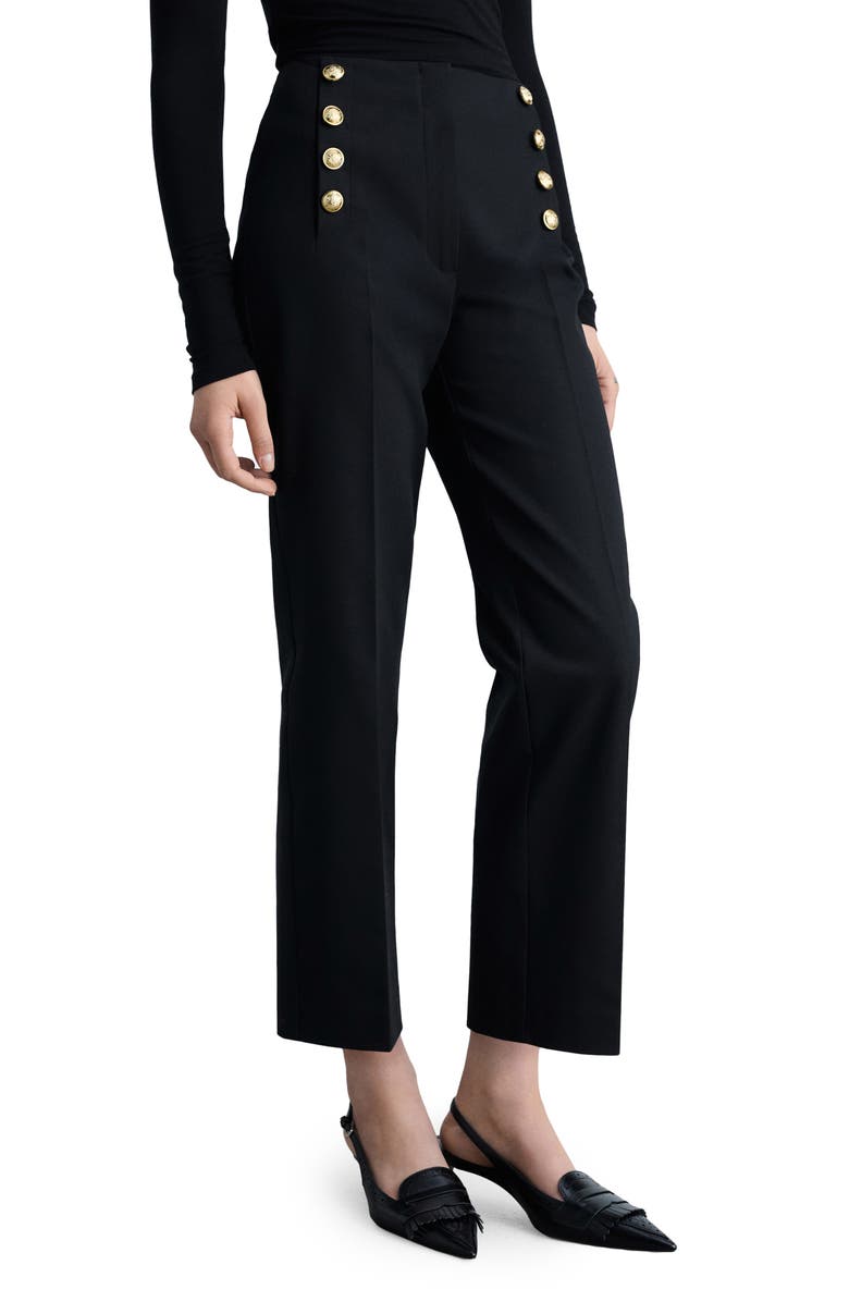 MANGO Button Straight Leg Pants, Alternate, color,