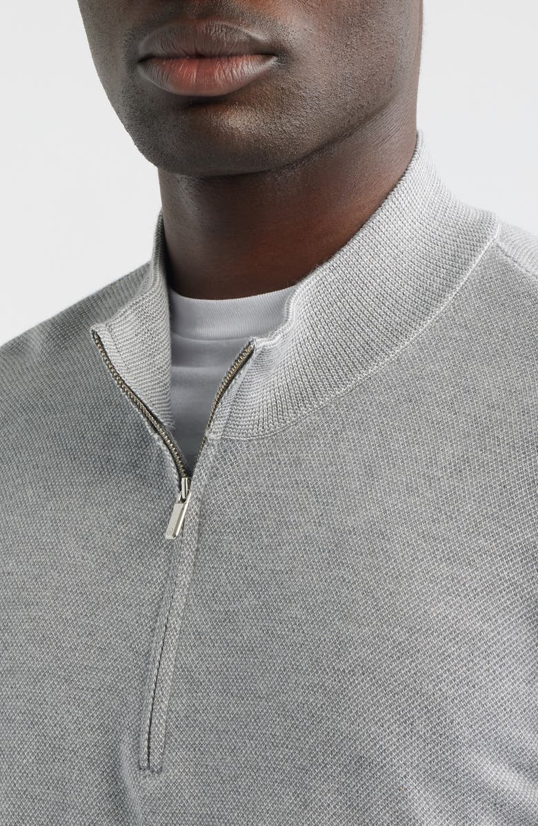 Peter Millar Coolspun Lite Quarter Zip Sweater, Alternate, color, Gale Grey