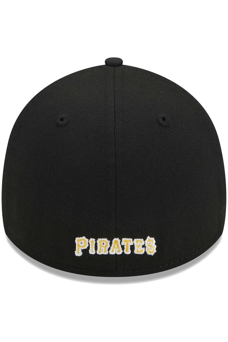 Men's New Era Black Pittsburgh Pirates Logo 39THIRTY Flex Hat, Alternate, color, Black