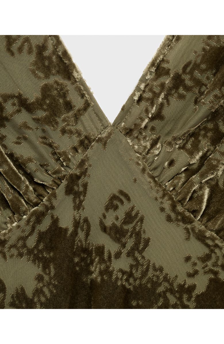 MANGO Floral Burnout Sleeveless Maxi Dress, Alternate, color, Pastel Green