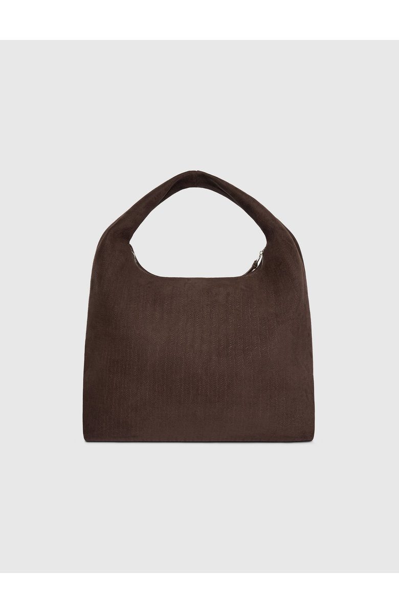 Manière De Voir Aubin Braided Suede Hobo Bag, Alternate, color, Brown