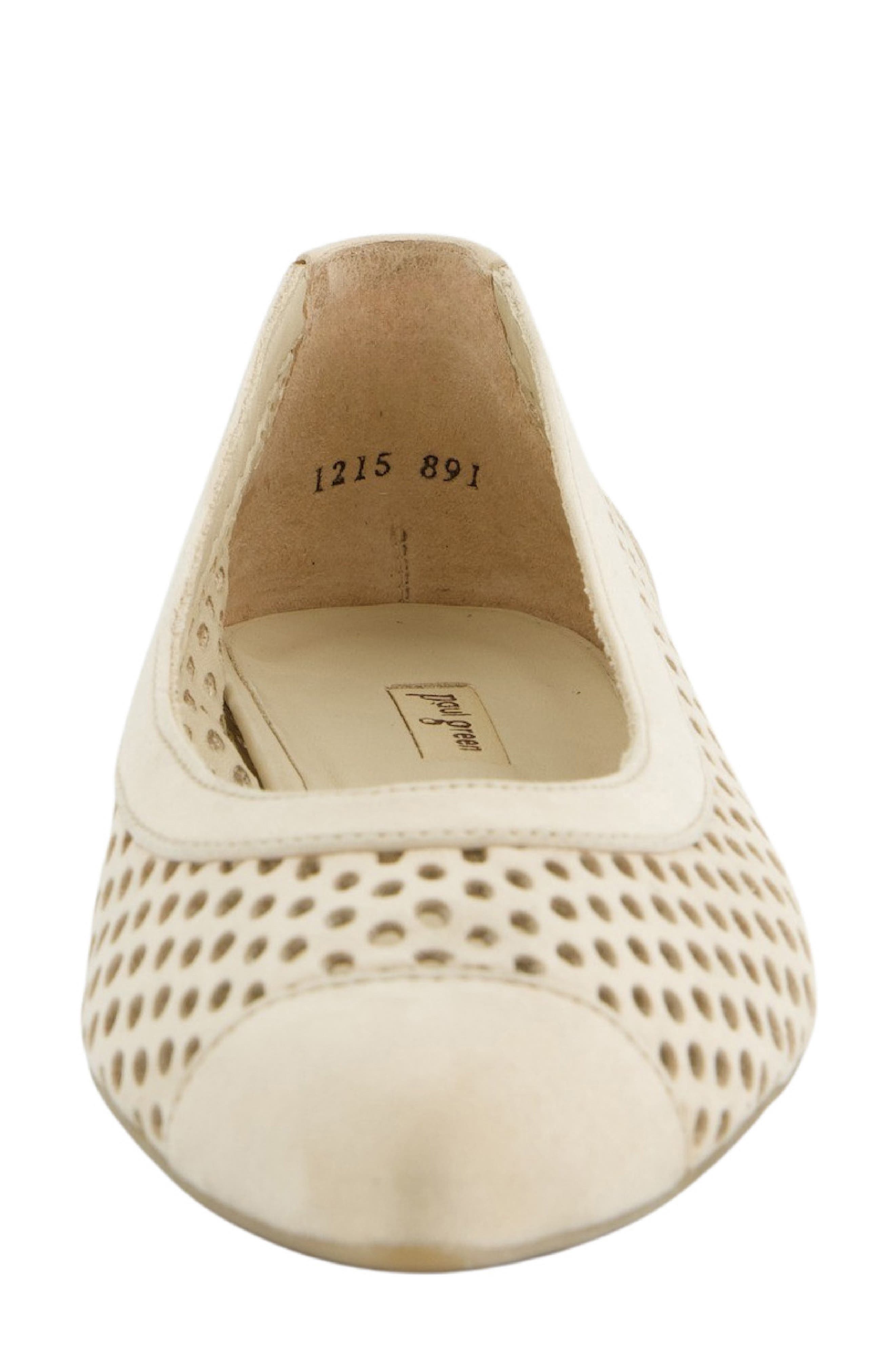 Deanna Pointed Cap Toe Flat, Alternate, color, BISCUIT SUEDE