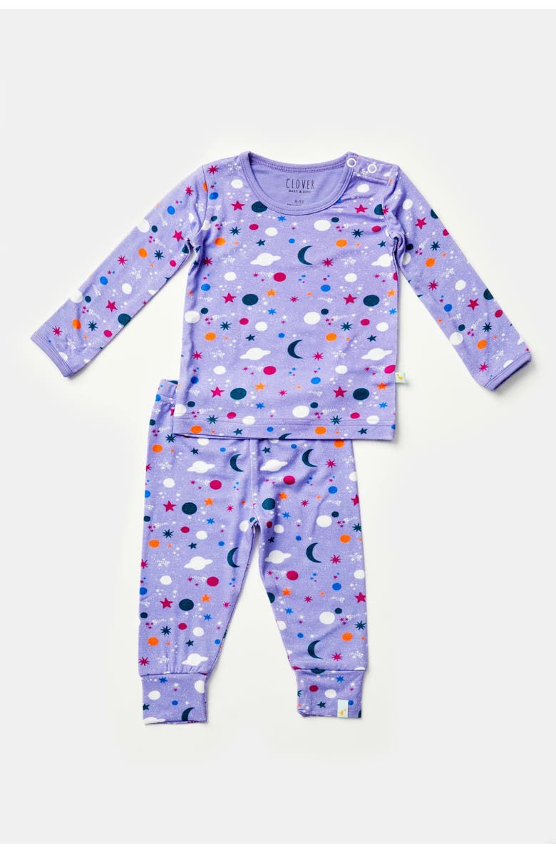 Clover Baby & Kids Long Sleeve Pajama Set - Luna Lavender, Alternate, color, Luna Lavender