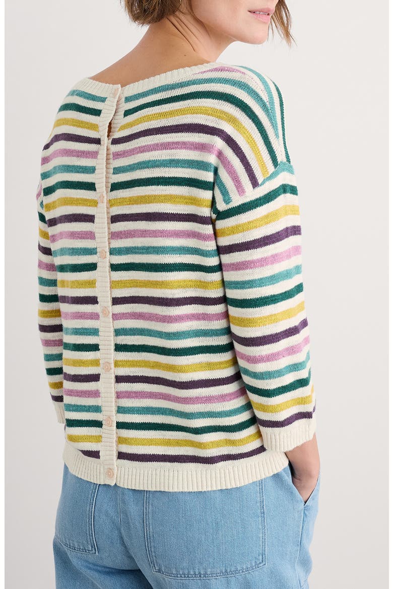 Knavock Stripe Organic Cotton & Linen Sweater, Alternate, color, KNIT MINI CORNISH ORCHID MULTI