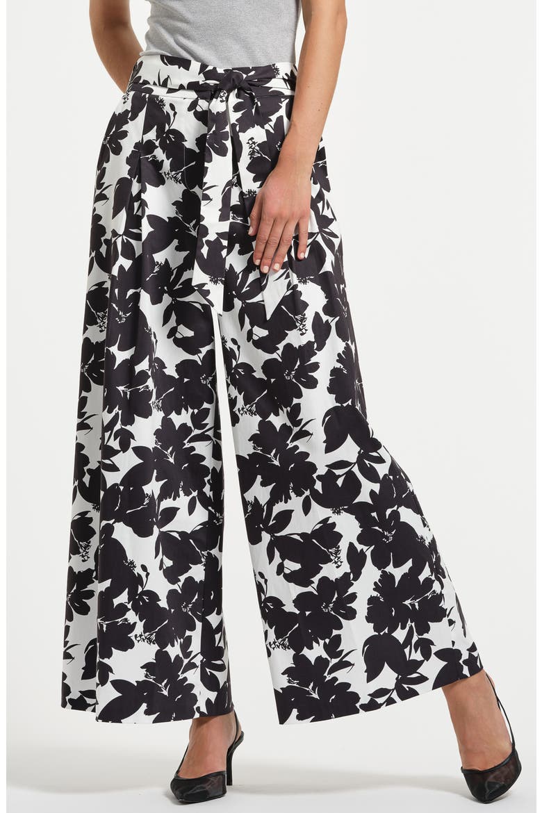 Belted Palazzo Pants, Main, color, NOIR FLORAL