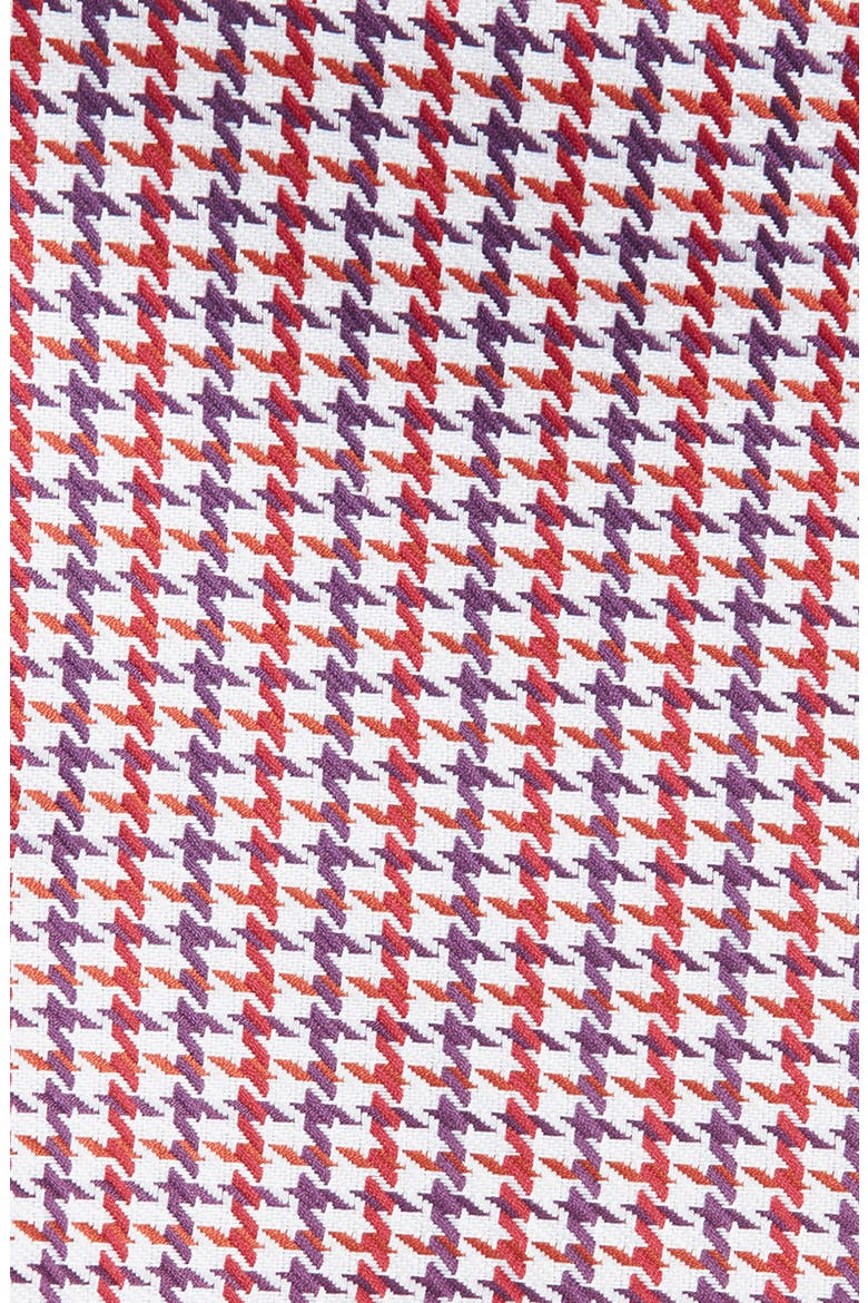 Burgundy Houndstooth Cotton Pocket Square, Alternate, color, BURGUNDY