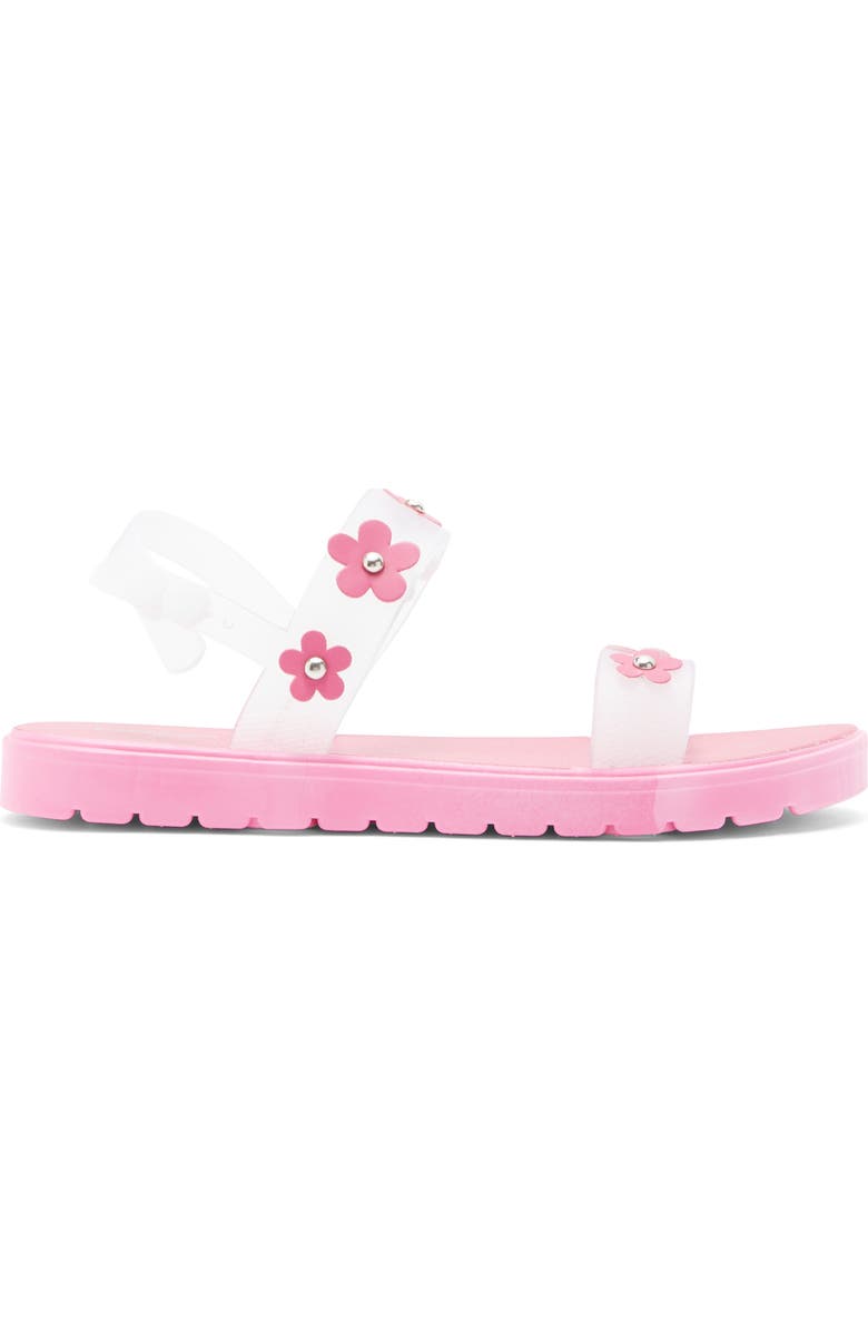 bebe Kids' Flower Rivet Double Strap Sandal, Alternate, color, Fuschia