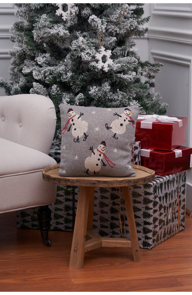 C&F Home Snowman Christmas Throw Pillow, 12" x 12", Alternate, color, Grey
