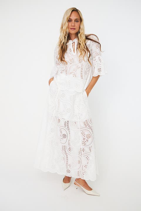 Brizacras Broderie Anglaise Maxi Skirt