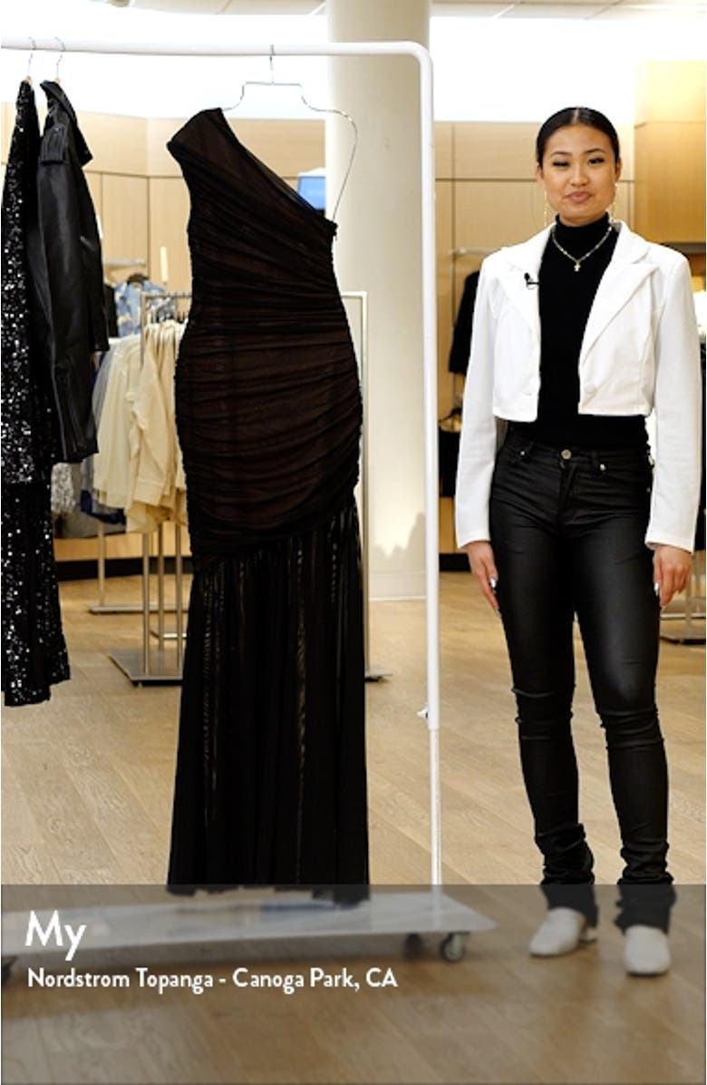 Vienna Ruched One-Shoulder Gown